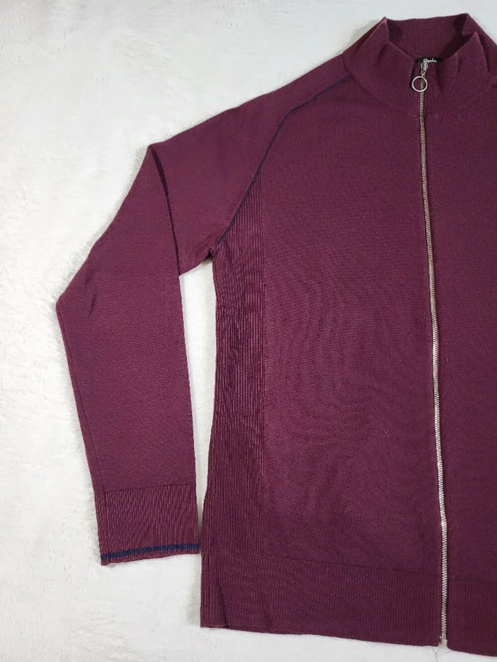 Rapha Finest Merino Track Top Full Zip Maroon Sweater - Large!
